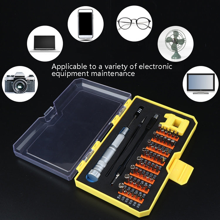 Obadun 9802B 52 in 1 Aluminum Alloy Handle Hardware Tool Screwdriver Set Home Precision Screwdriver Mobile Phone Disassembly Tool(Yellow Box) - Screwdriver Set by Obadun | Online Shopping UK | buy2fix