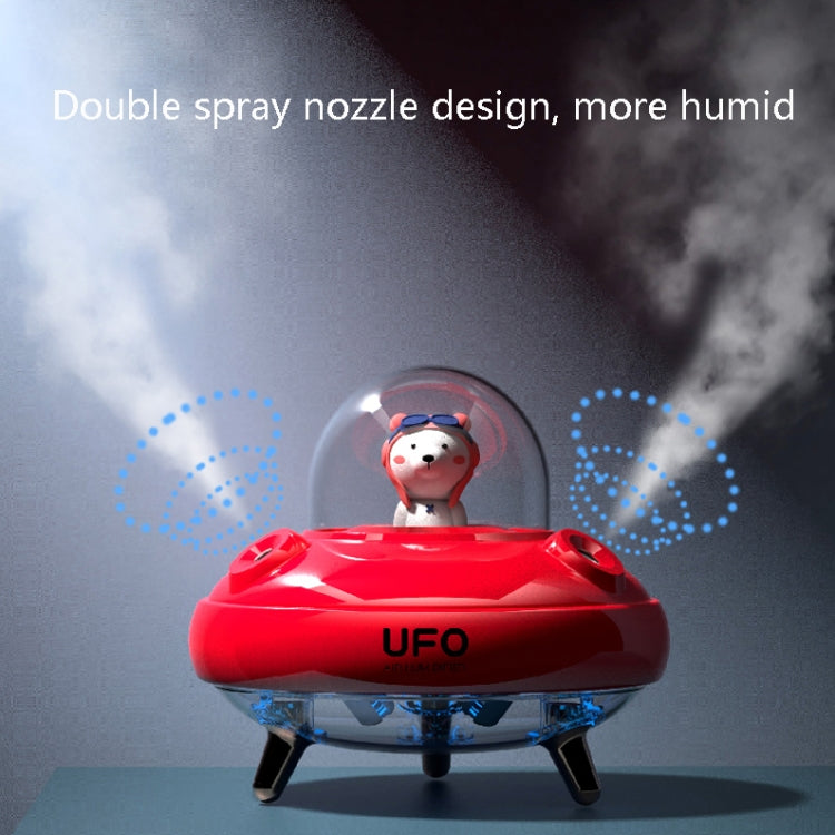 HO3 UFO Double Spraying Pet Humidifier Home Air Nebulizer Water Replenishing Instrument, Colour: Battery Model (Pink) - Home & Garden by buy2fix | Online Shopping UK | buy2fix