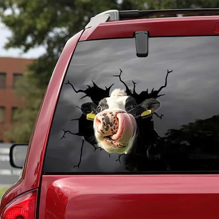 7 PCS Animal Wall Stickers Cattle Head Hoisting Car Window Static Stickers(Cow 07) - In Car by buy2fix | Online Shopping UK | buy2fix