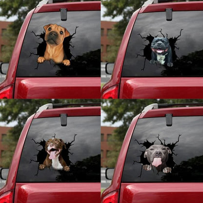 7 PCS Animal Wall Stickers Puppy Hole Car Window Static Sticker(Puppy 07) - In Car by buy2fix | Online Shopping UK | buy2fix