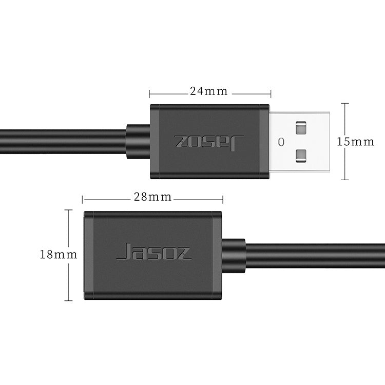 3 PCS Jasoz USB Male to Female Oxygen-Free Copper Core Extension Data Cable, Colour: Dark Blue 0.5m - USB Cable by buy2fix | Online Shopping UK | buy2fix