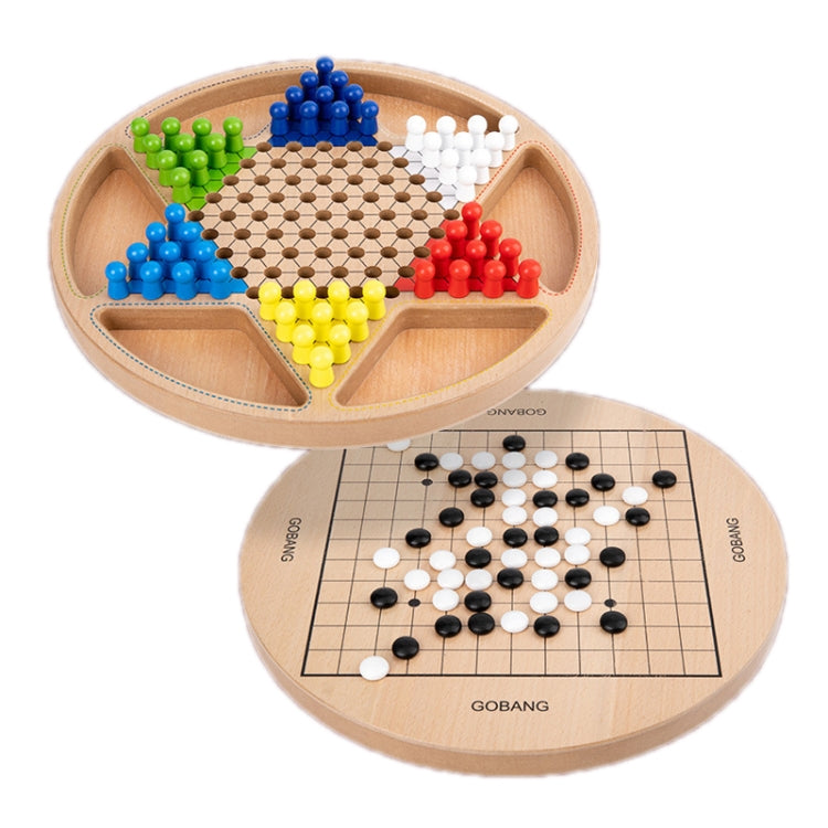 Children Wooden Multifunctional Parent-Child Interactive Puzzle Board Toy, Set Specification: 2 In 1 Hockey + Five Sorrows - Table Games by buy2fix | Online Shopping UK | buy2fix