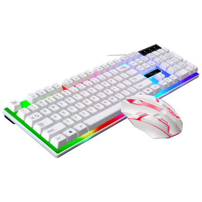 ZGB G21B Colorful Glow USB Wired Keyboard Mouse Set(White) - Wired Keyboard by ZGB | Online Shopping UK | buy2fix