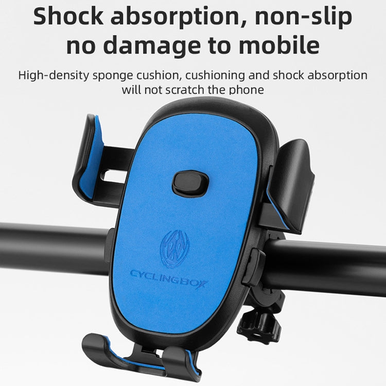 CYCLINGBOX BG-2930 Bicycle Mobile Phone Frame Plastic One-Click Lock Mobile Phone Bracket, Style: Handlebar Installation (Black） - Holders by CYCLINGBOX | Online Shopping UK | buy2fix