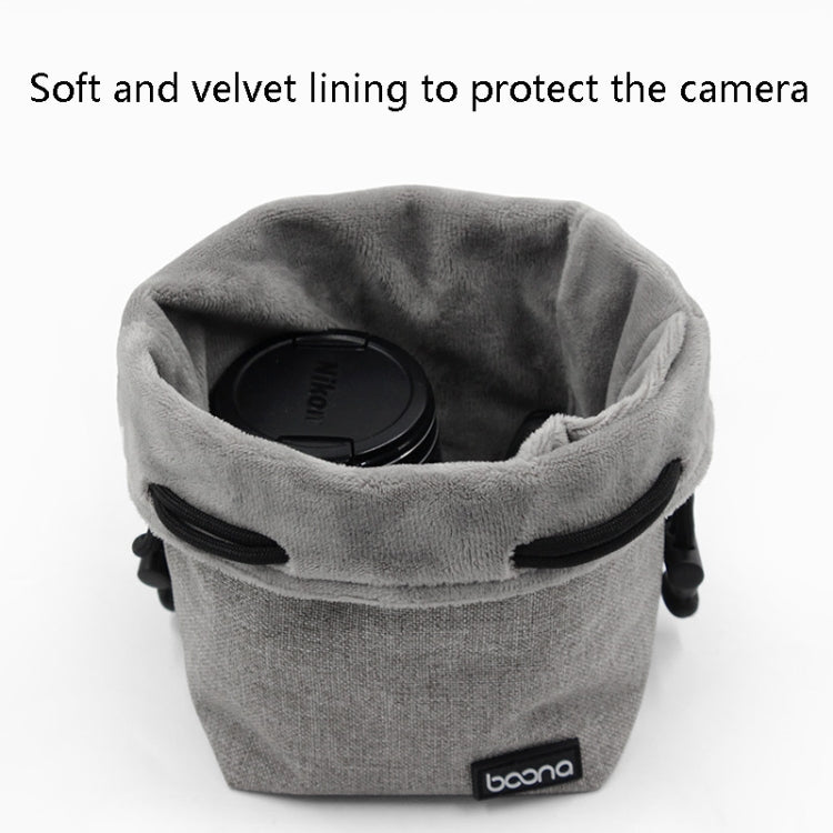 Benna Waterproof SLR Camera Lens Bag  Lens Protective Cover Pouch Bag, Color: Square Small(Gray) - Lens Bag by Benna | Online Shopping UK | buy2fix