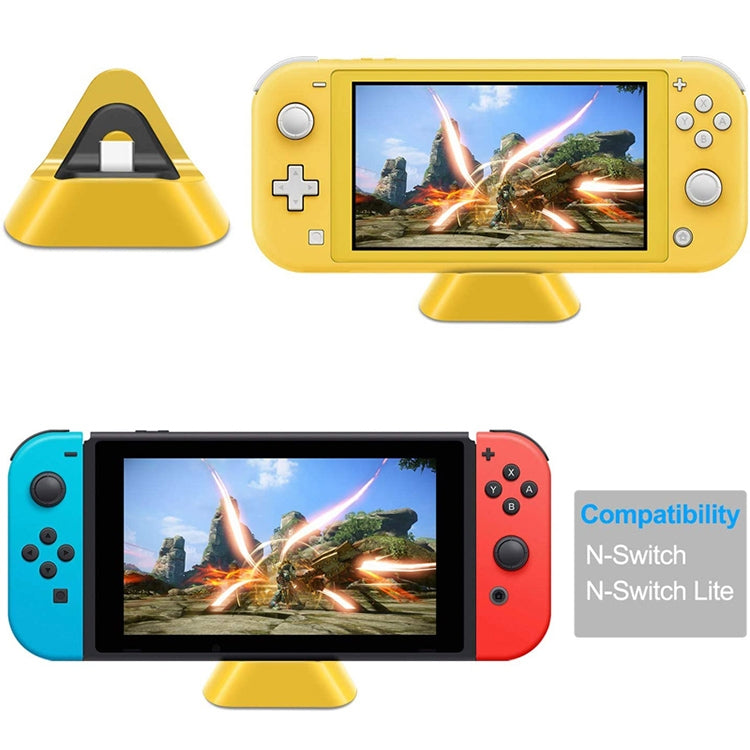 2 PCS DOBE TNS-19062 Host Charging Bottom Portable Triangle Game Console Charger For Switch / Lite(Yellow) - Charger & Power by DOBE | Online Shopping UK | buy2fix