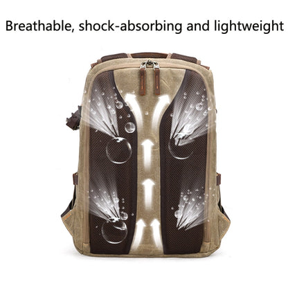 K-011 Outdoor Shoulder Digital Camera Bag Batik Canvas Waterproof Large-Capacity Photography Backpack(Gray) - Camera Accessories by buy2fix | Online Shopping UK | buy2fix