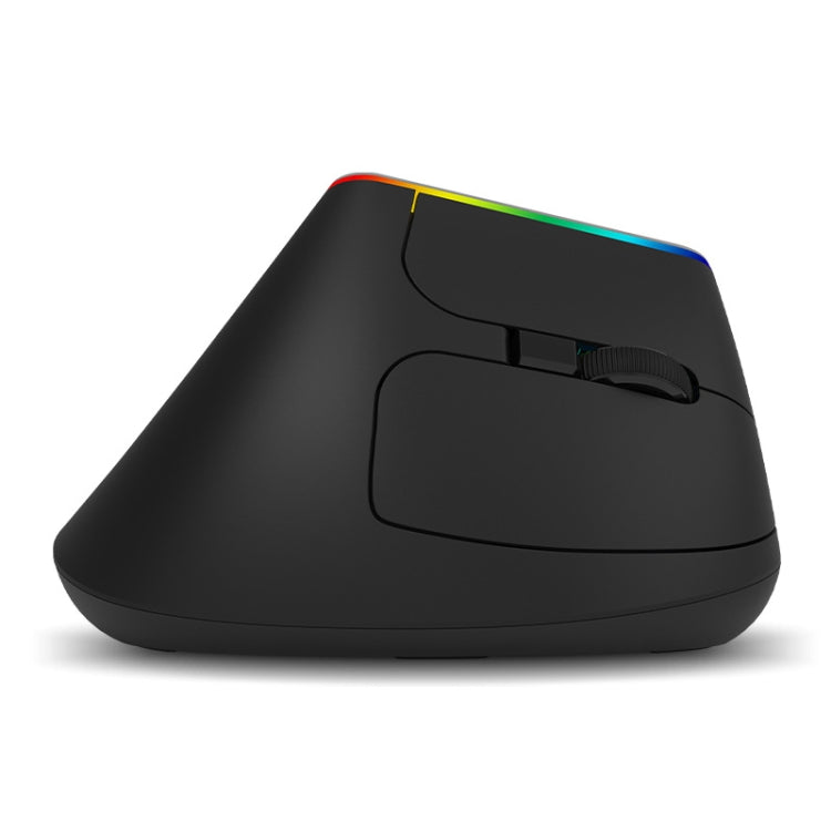 DELUX M618C 6 Keys 1600 DPI RGB Vertical Wireless Bluetooth Dual Mode Mouse(Black) - Wireless Mice by DELUX | Online Shopping UK | buy2fix