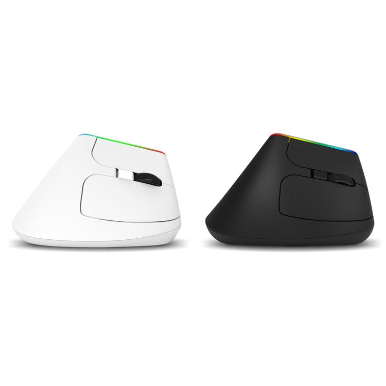 DELUX M618C 6 Keys 1600 DPI RGB Vertical Wireless Bluetooth Dual Mode Mouse(White) - Wireless Mice by DELUX | Online Shopping UK | buy2fix