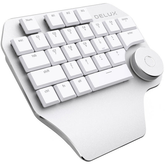DELUX T11 29 Keys Single-Hand Keyboard Shortcut Key Speech Tool Flat Keyboard, Colour: Silver Gray - Wired Keyboard by DELUX | Online Shopping UK | buy2fix