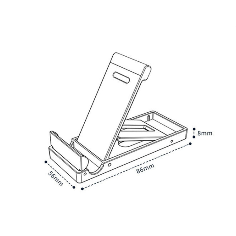 Oatsbasf 03637 Aluminum Alloy Mobile Phone Bracket Desktop Folding Portable Metal Rack(Black) - Desktop Holder by Oatsbasf | Online Shopping UK | buy2fix