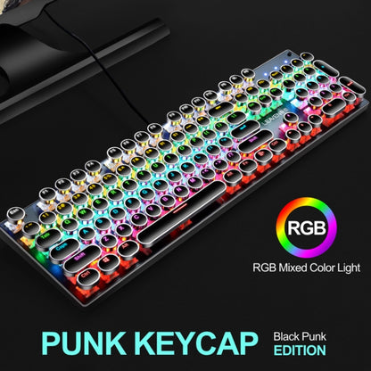 104 Keys Green Shaft RGB Luminous Keyboard Computer Game USB Wired Metal Mechanical Keyboard, Cabel Length:1.5m, Style: Double Imposition Version (White Blue) - Wired Keyboard by buy2fix | Online Shopping UK | buy2fix