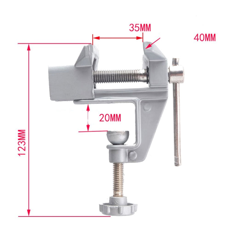 5893 2 PCS Portable Mini Aluminum Alloy Table Pliers Bench Vise Manual DIY Tool - Clamps by buy2fix | Online Shopping UK | buy2fix