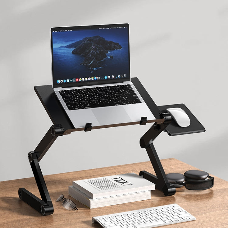 Oatsbasf Folding Computer Desk Laptop Stand Foldable Lifting Heightening Storage Portable Rack,Style: L01 Black - Laptop Stand by Oatsbasf | Online Shopping UK | buy2fix