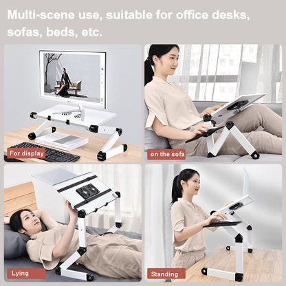 Oatsbasf Folding Computer Desk Laptop Stand Foldable Lifting Heightening Storage Portable Rack,Style: L02 White - Computer & Networking by Oatsbasf | Online Shopping UK | buy2fix