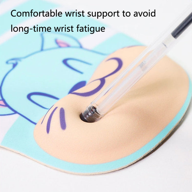 2 PCS Silicone Comfortable Padded Non-Slip Hand Rest Wristband Mouse Pad, Colour: Blue Cat - Mouse Pads by buy2fix | Online Shopping UK | buy2fix