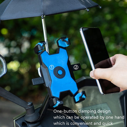 CYCLINGBOX Bicycle Mobile Phone Bracket With Parasol Rider Mobile Phone Frame, Style: Handlebar Installation (Bue) - Holders by CYCLINGBOX | Online Shopping UK | buy2fix