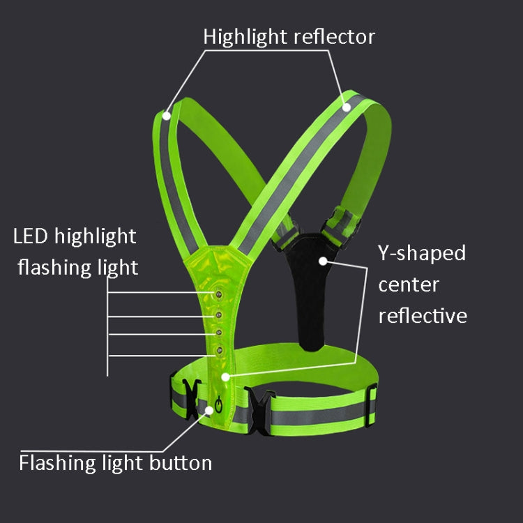 LED Reflective Vest High Stretch Outdoor Reflective Vest Traffic Safety Reflective Clothing(Blue) - In Car by buy2fix | Online Shopping UK | buy2fix