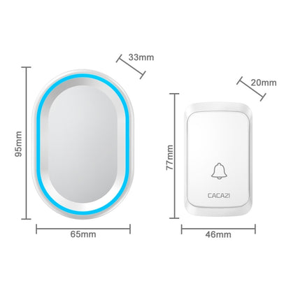 CACAZI A80 1 For 1 Wireless Music Doorbell without Battery, Plug:US Plug(White) - Security by CACAZI | Online Shopping UK | buy2fix