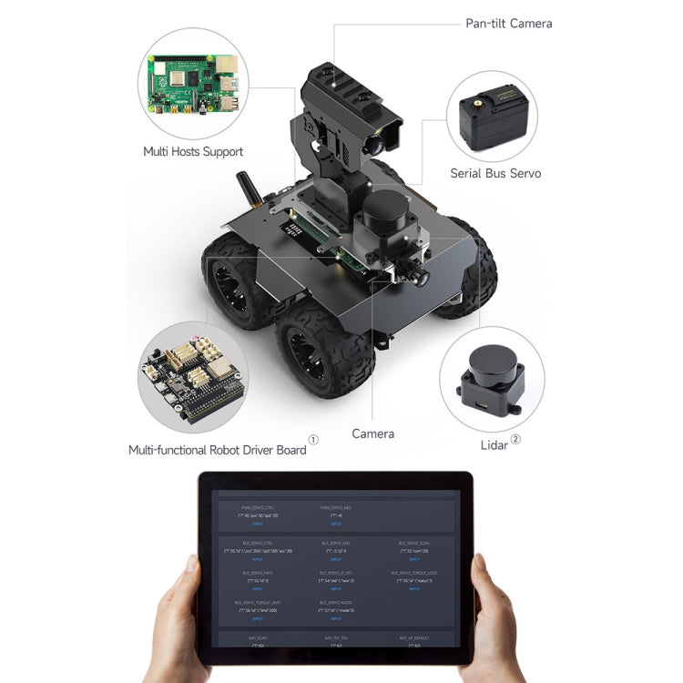 Waveshare WAVE ROVER Flexible Expandable 4WD Mobile Robot Chassis, Onboard ESP32 Module(EU Plug) - Robotics Accessories by Waveshare | Online Shopping UK | buy2fix