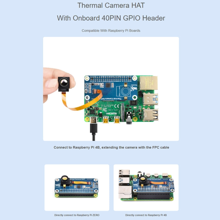 Waveshare Long-Wave IR Thermal Imaging Camera Module, 80×62 Pixels, 45°FOV(Type-C Port) - Module by Waveshare | Online Shopping UK | buy2fix