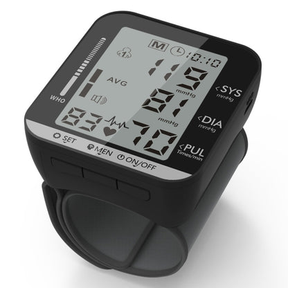 JZ-251A Household Automatic Electronic Sphygmomanometer Smart Wrist Blood Pressure Meter, Shape: Voice Broadcast(Full Black) - Sphygmomanometer by buy2fix | Online Shopping UK | buy2fix