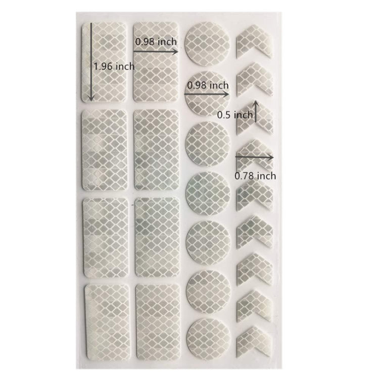 2 Sets Bicycle Honeycomb Reflective Sticker Night Reflective Logo Grid Stripe Warning Strip(White) - Decorative Accessories by buy2fix | Online Shopping UK | buy2fix