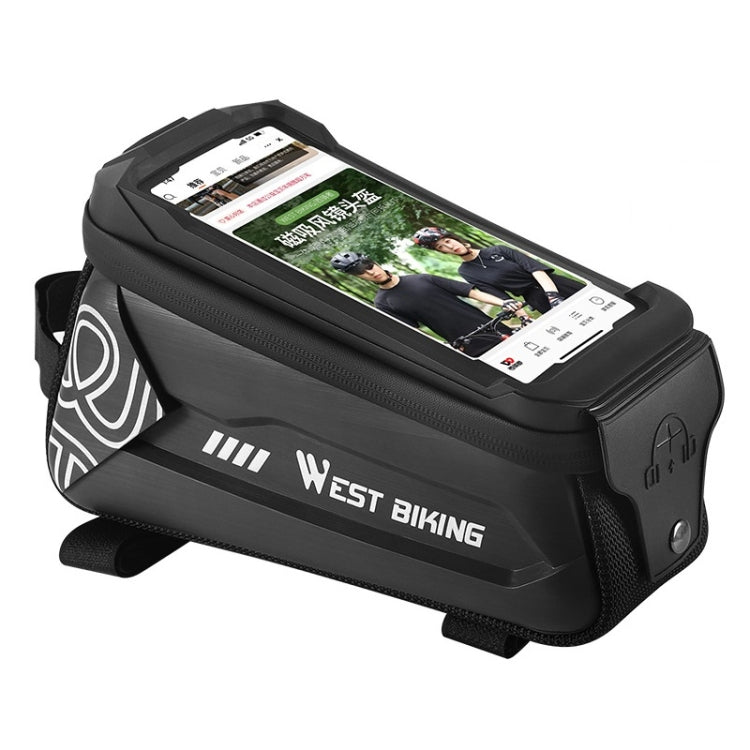 WEST BIKING 2.5L Bicycle Front Beam Mobile Phone Touch Screen Hard Shell Bag(Black) - Bicycle Bags by WEST BIKING | Online Shopping UK | buy2fix