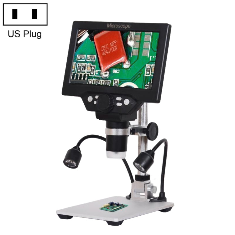 G1200D 7 Inch LCD Screen 1200X Portable Electronic Digital Desktop Stand Microscope(US Plug With Battery) - Digital Microscope by buy2fix | Online Shopping UK | buy2fix