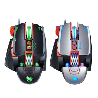 T-WOLF V9 8 Keys 3200 DPI Gaming Macro Definition Mechanical Wired Mouse(Silver) - Wired Mice by T-WOLF | Online Shopping UK | buy2fix