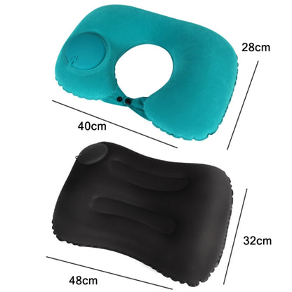 Travel Inflatable Press U-Shaped Neck Guard Pillow, Colour: Flocked U009-060（Sky Blue） - Home & Garden by buy2fix | Online Shopping UK | buy2fix
