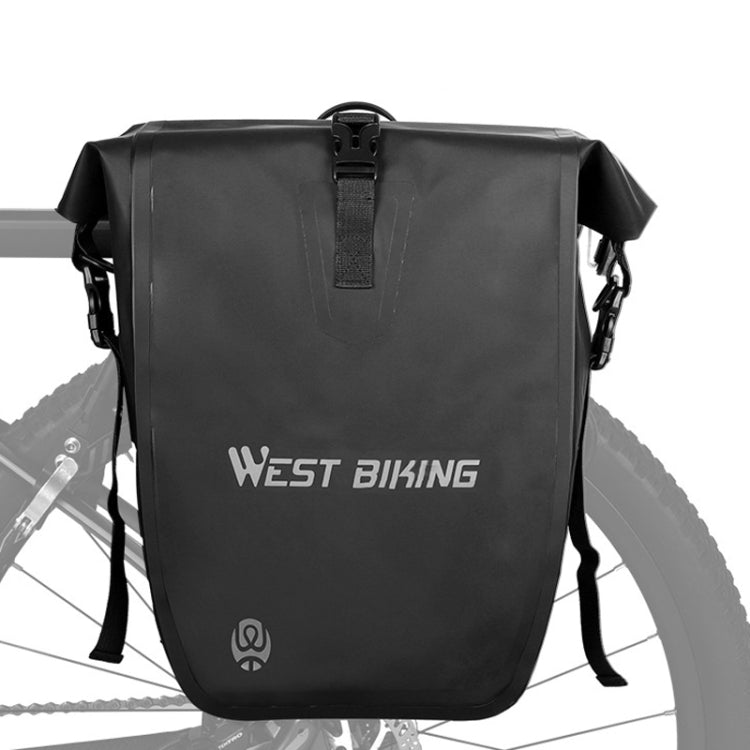 WEST BIKING 25L Mountain Bike Shelf Waterproof Reflective Camel Bag(Black) - Bicycle Bags by WEST BIKING | Online Shopping UK | buy2fix