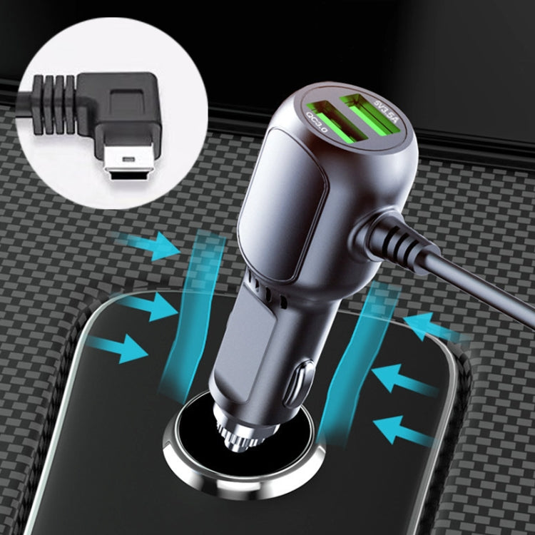 JY-1904 Car Charger Fast Charging Step-Down Line Mini USB Right(Double Drive) - In Car by buy2fix | Online Shopping UK | buy2fix