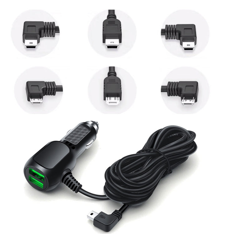 JY-1904 Car Charger Fast Charging Step-Down Line Mini USB Right(Double Drive) - In Car by buy2fix | Online Shopping UK | buy2fix