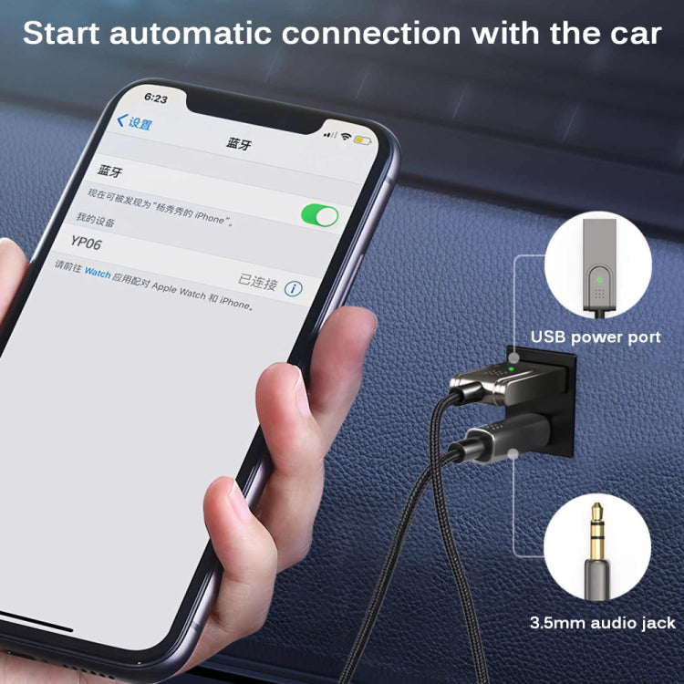 BY301 AUX Car Bluetooth 5.0 Receiver Mobile Call Bluetooth Adapter - Bluetooth Adapters by buy2fix | Online Shopping UK | buy2fix