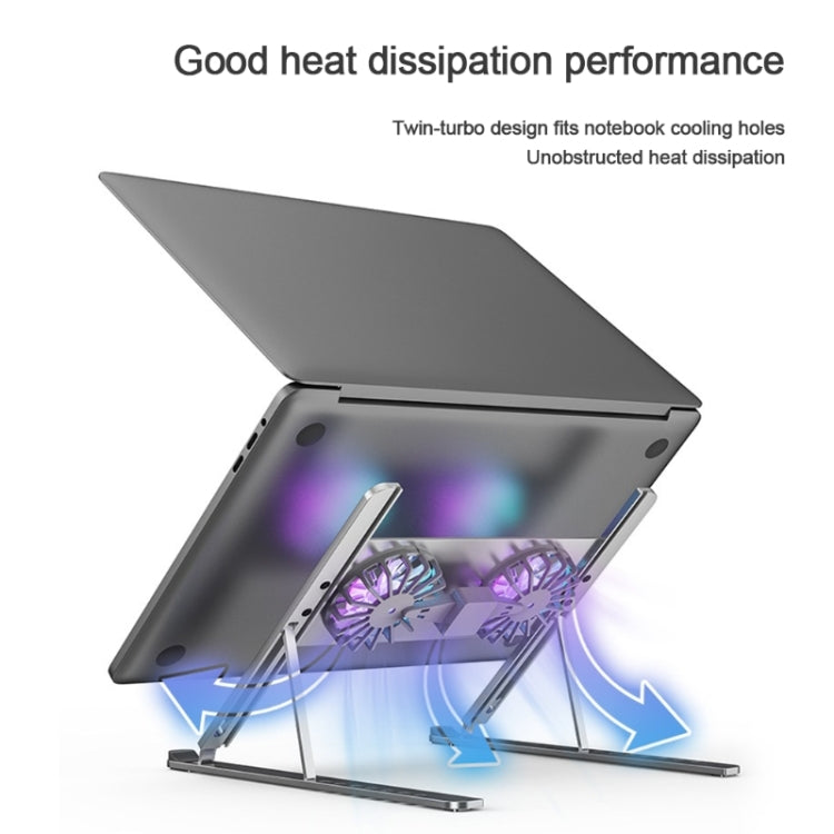 BONERUY P11F Notebook Cooling Bracket Fan Aluminum Alloy Radiator, Colour: Grey - Cooling Pads by BONERUY | Online Shopping UK | buy2fix