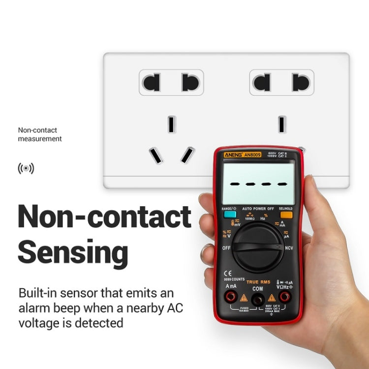 ANENG AN8009 NVC Digital Display Multimeter, Specification: Standard(Red) - Consumer Electronics by ANENG | Online Shopping UK | buy2fix