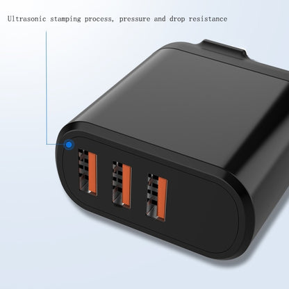 CYKE Smart Digital Display 3-Ports USB Travel Charger(EU Plug-Black) - Mobile Accessories by CYKE | Online Shopping UK | buy2fix