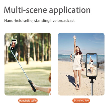 CYKE Folding Telescopic Mobile Phone Broadcast Stand Tripod, Specification: A31E-1.1m (With Light) - Consumer Electronics by CYKE | Online Shopping UK | buy2fix