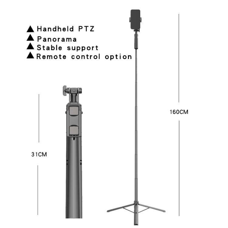 CYKE Folding Telescopic Mobile Phone Broadcast Stand Tripod, Specification: A61-1.6m (Cloud Station) - Stand by CYKE | Online Shopping UK | buy2fix