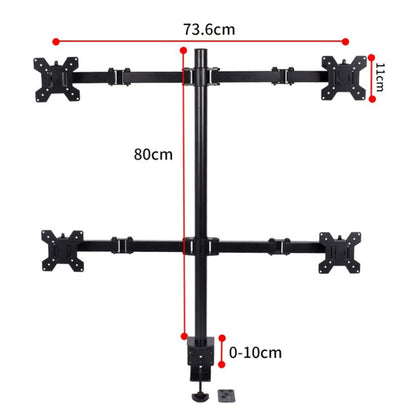 Desktop Lifting Monitor Stand Bracket Four Screen Table Clip - Consumer Electronics by buy2fix | Online Shopping UK | buy2fix