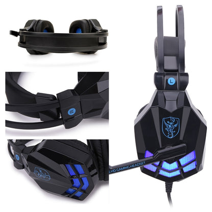 Soyto SY850MV Luminous Gaming Computer Headset For USB  (Black Blue) - Multimedia Headset by Soyto | Online Shopping UK | buy2fix