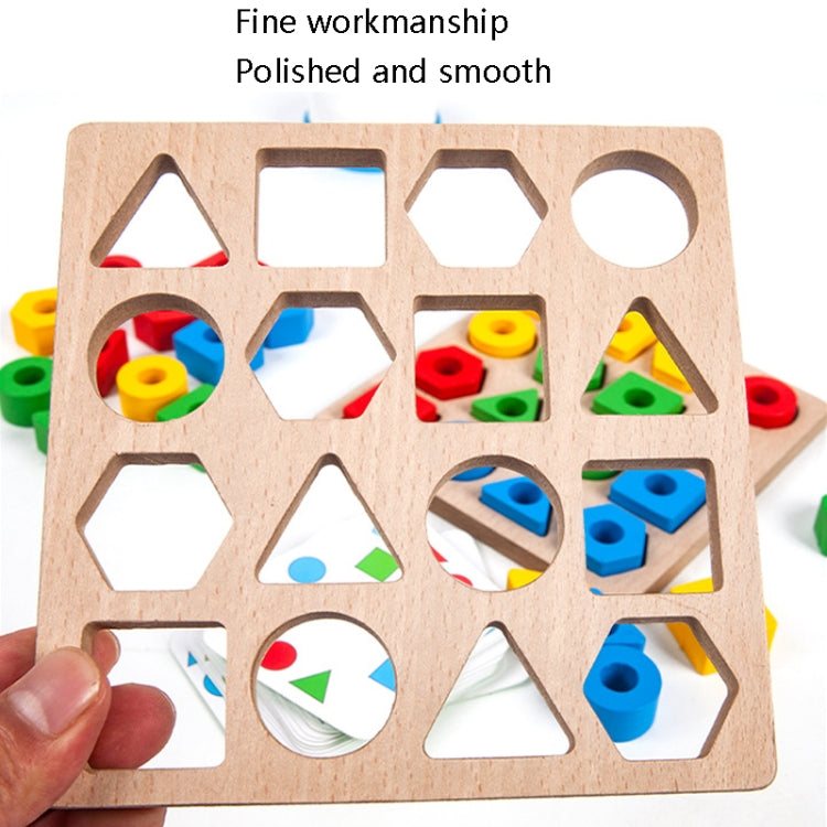 Geometric Figures Matching Blocks Children Puzzle Toy For Double - Math Toys by buy2fix | Online Shopping UK | buy2fix