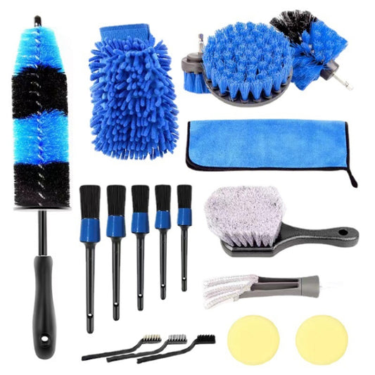 18 PCS / Set Electric Drill Cleaning Brush Water-Proof Gloves - In Car by buy2fix | Online Shopping UK | buy2fix