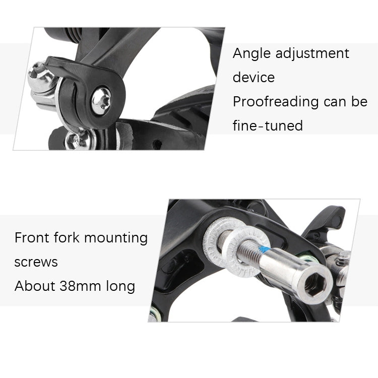 Meroca Bicycle Aluminum Alloy C Brake, Color: Black Front+Rear - Bicycle Brake Parts by MEROCA | Online Shopping UK | buy2fix