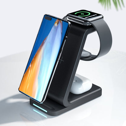 D2 3 In 1 15W Wireless Vertical Charger(Black) - Apple Accessories by buy2fix | Online Shopping UK | buy2fix