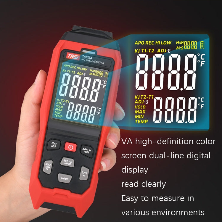 TASI Contact Temperature Meter K-Type Thermocouple Probe Thermometer, Style: TA612C 4 Channels - Thermostat & Thermometer by TASI | Online Shopping UK | buy2fix