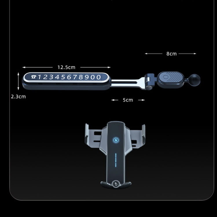 Sumi-tap 15W Hidden Suspension Screen Wireless Fast Charging Stand with Number Plate(Silver) - In Car by Sumi-tap | Online Shopping UK | buy2fix