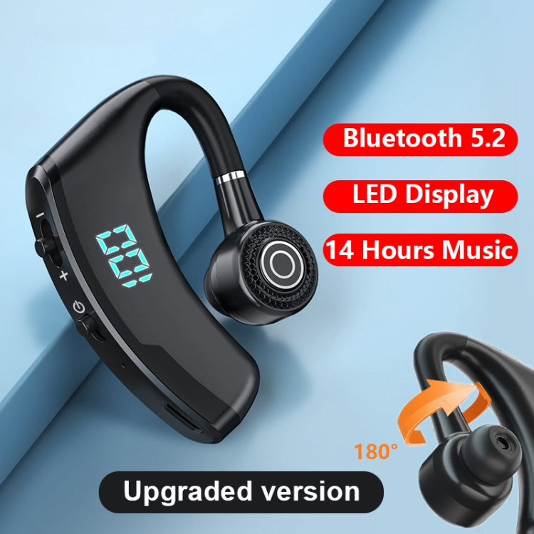 V9S Bluetooth Headset Noise Cancelling Headphones With LED Display(Blue Single Ear) - Bluetooth Earphone by buy2fix | Online Shopping UK | buy2fix