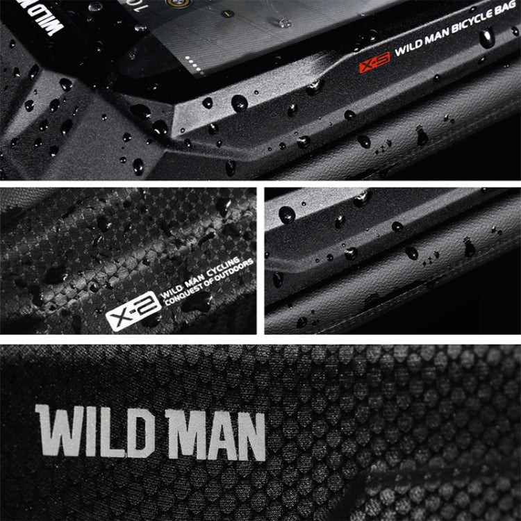 WILD MAN X2 1L Hard Shell EVA Bicycle Front Beam Bag(Black) - Bicycle Bags by WILD MAN | Online Shopping UK | buy2fix